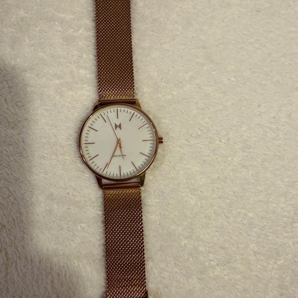 MVMT Rose Gold Watch with White Dial